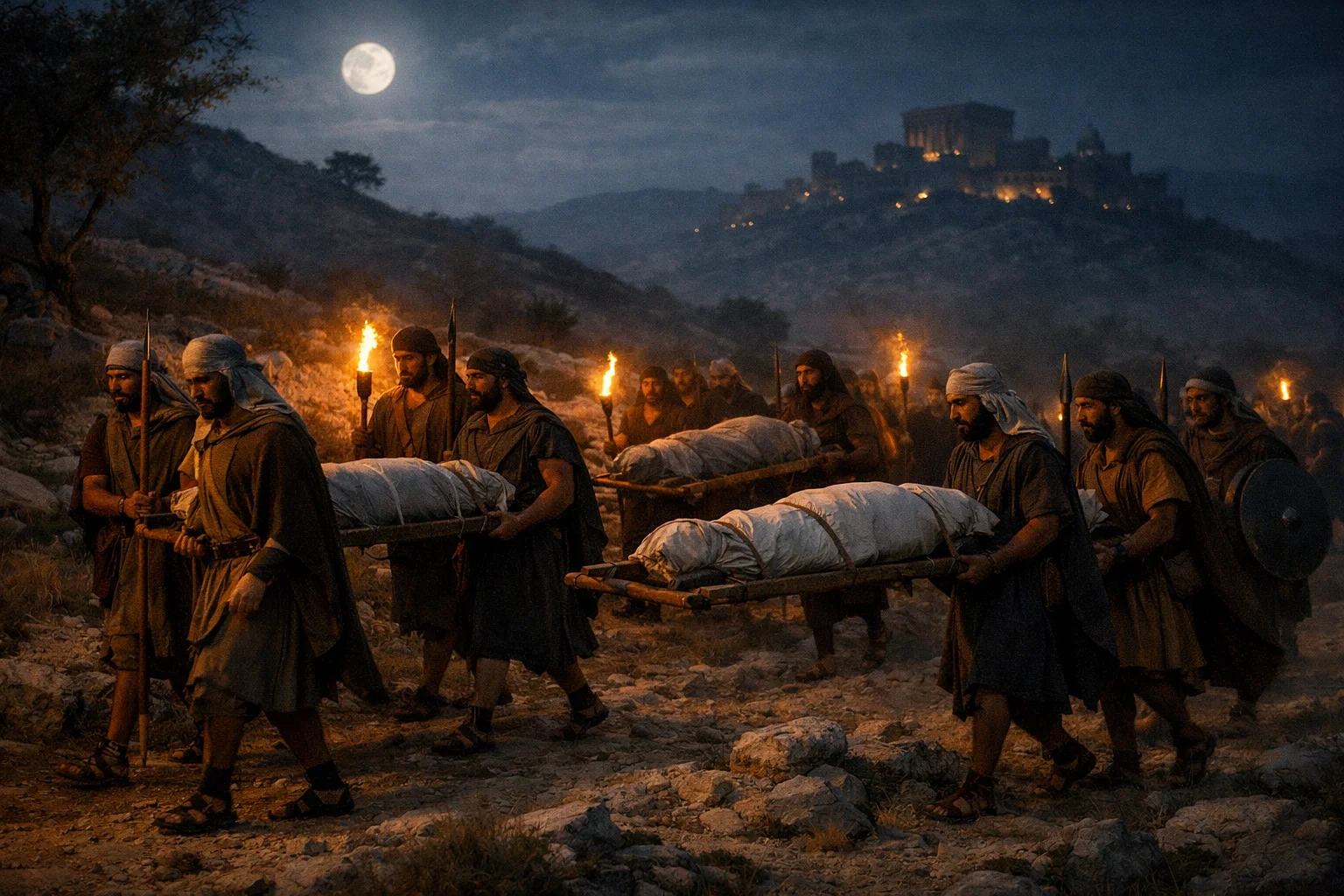 The Men of Jabesh Gilead Retrieve the Bodies