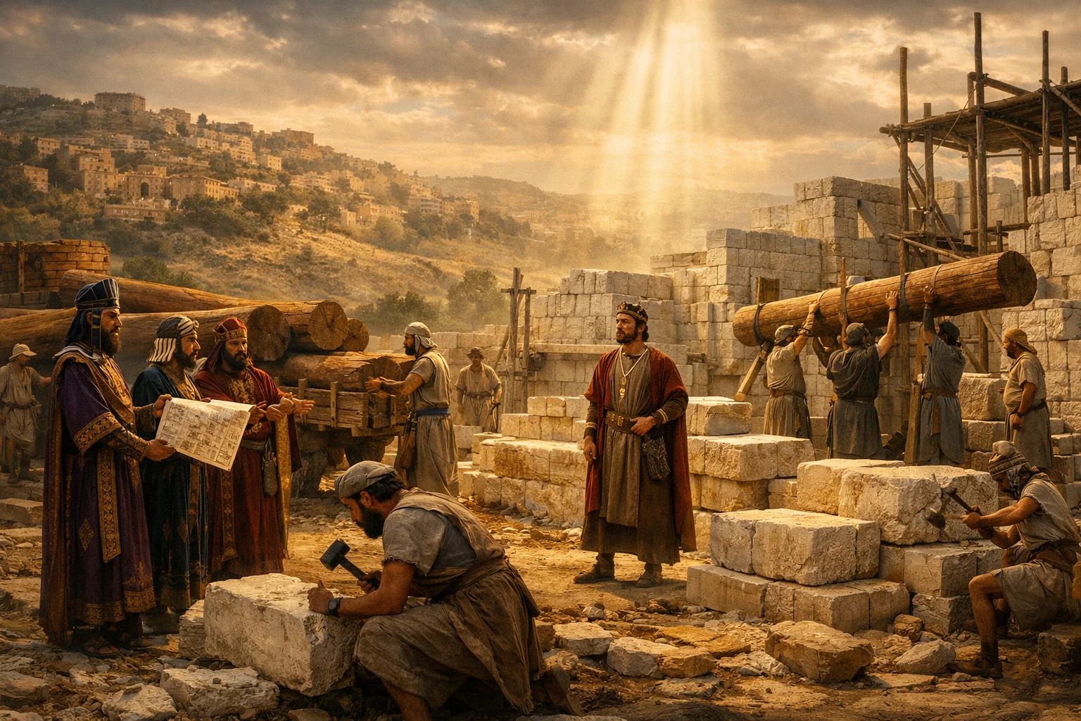 Hiram’s Envoys Build David’s Palace