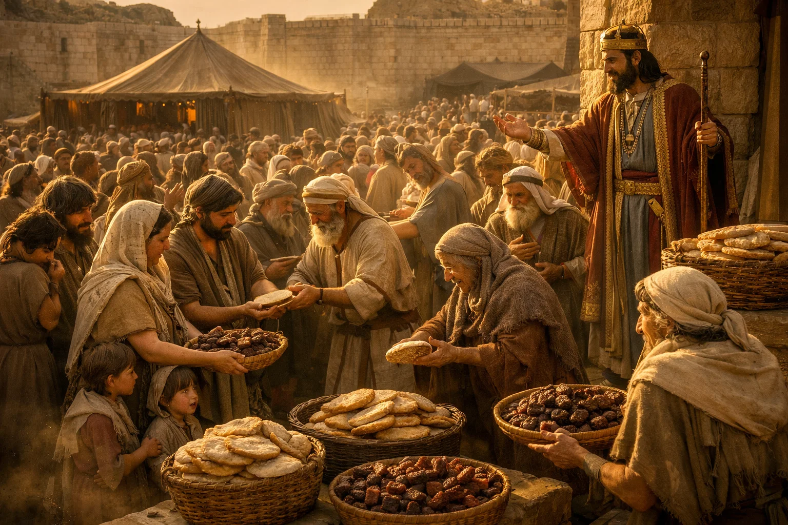 David Distributes the Festival Gifts