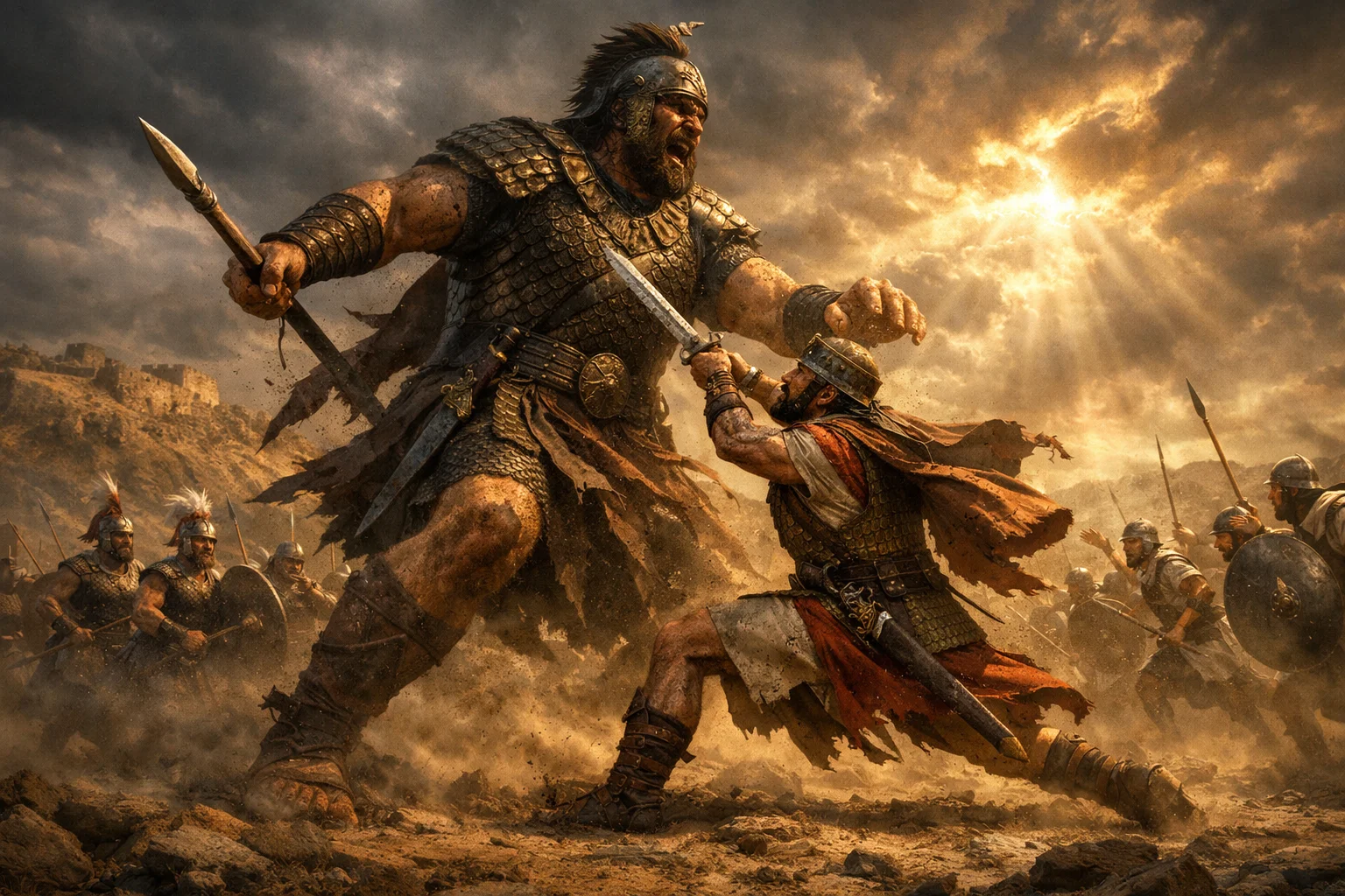 Sibbekai Strikes Down the Giant at Gezer