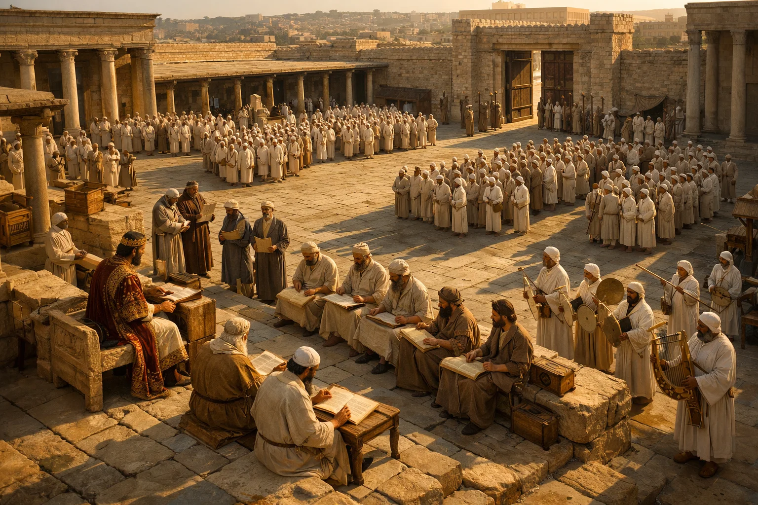 David Appoints the Levites by Number and Duty