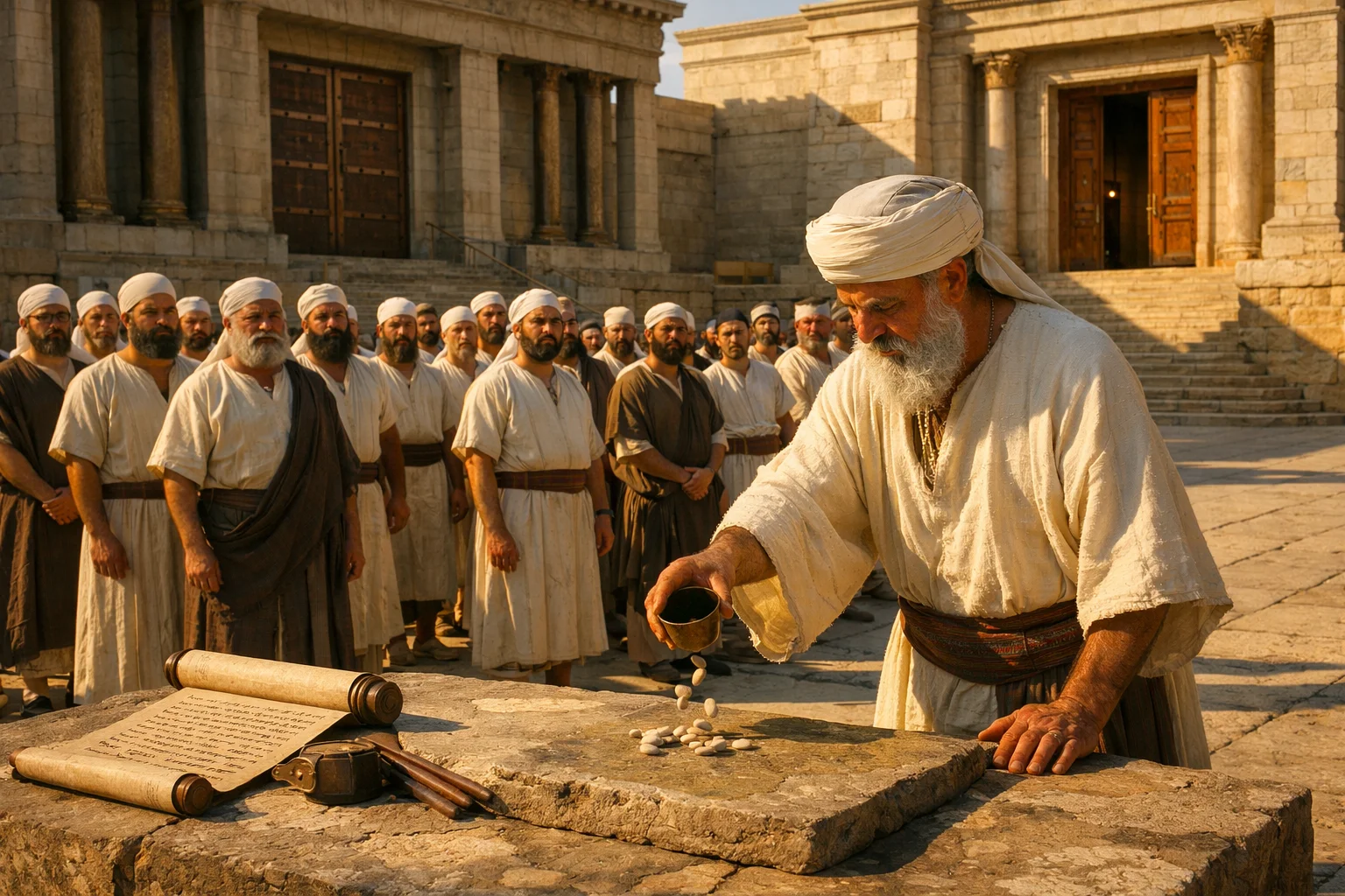 Casting Lots at the Temple Gates