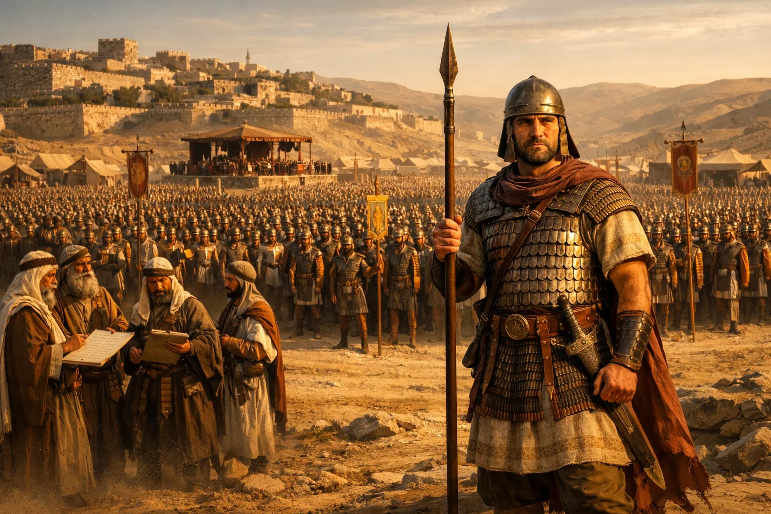 The First Division Musters Before the King