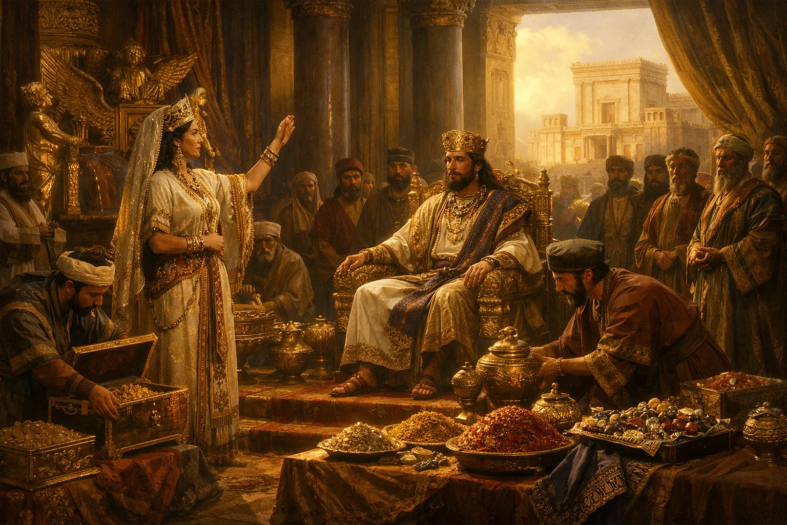 The Queen Praises the LORD and Presents Her Gifts