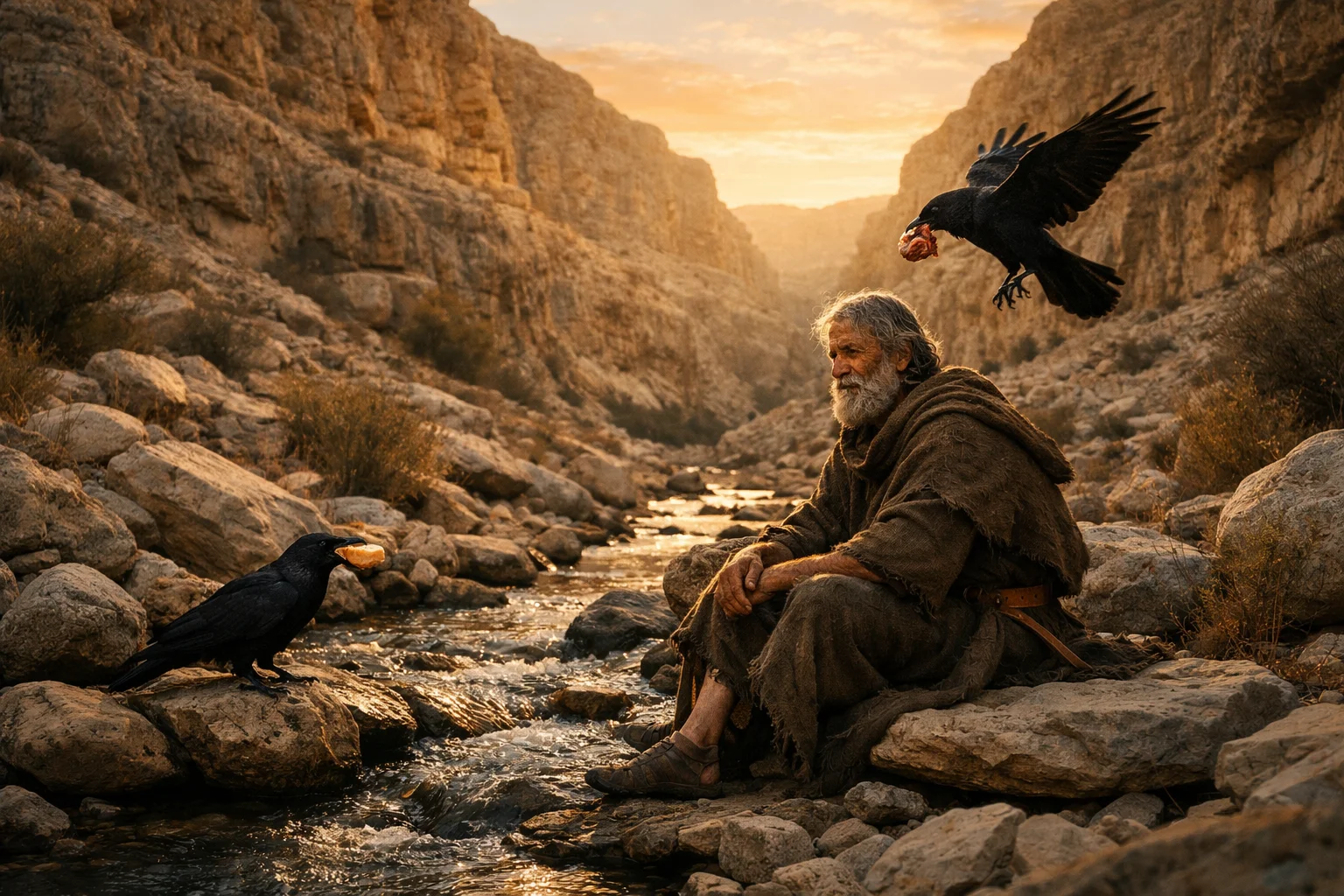 Ravens Feed Elijah at the Kerith Ravine