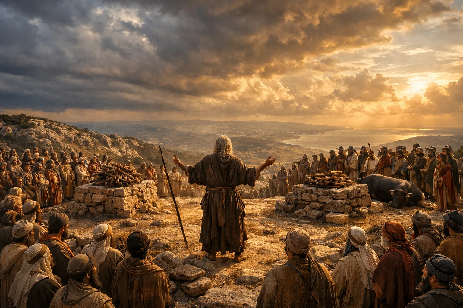 Elijah Challenges the People on Mount Carmel