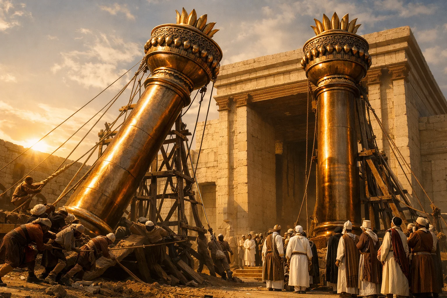 The Pillars Jakin and Boaz Raised