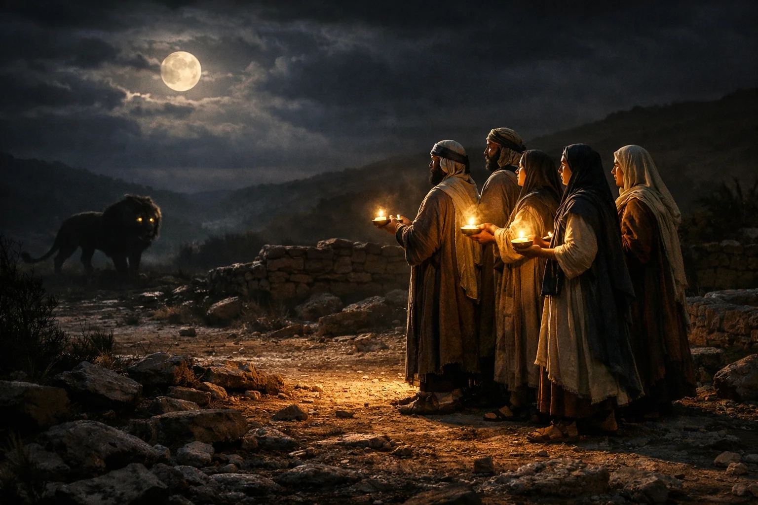 The Roaring Lion in the Night