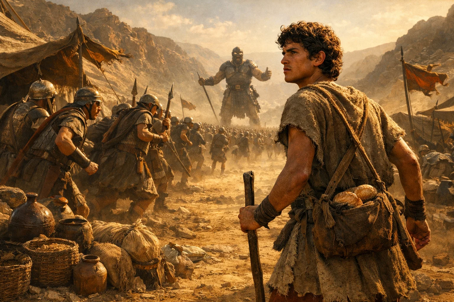 David Arrives at the Battle Line