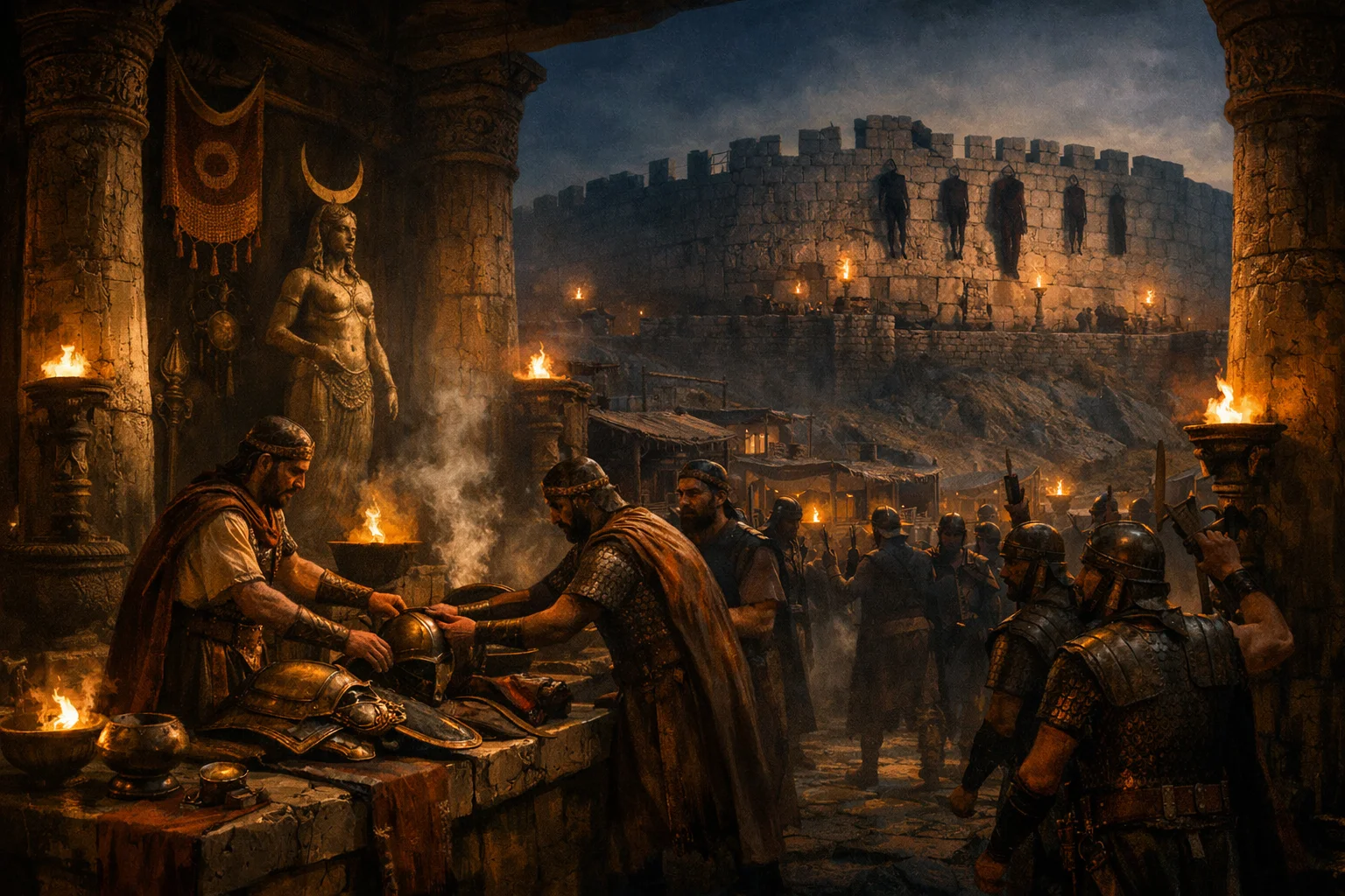 Saul's Armor in the Temple, His Body on the Wall