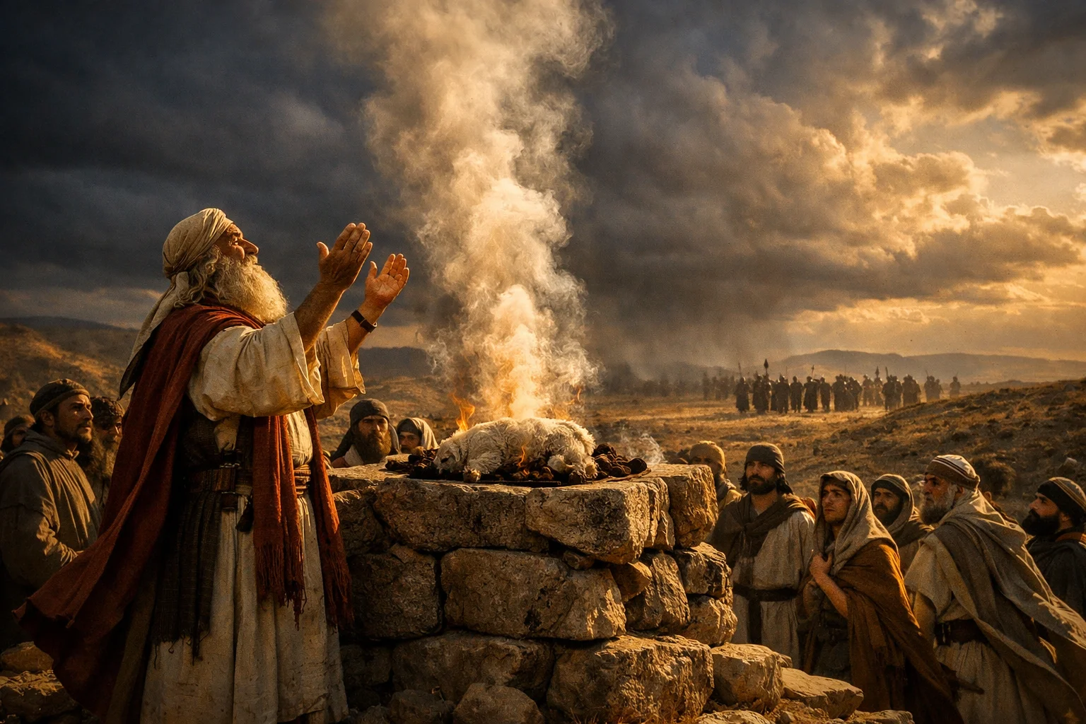 Samuel Offers the Lamb as the Enemy Approaches