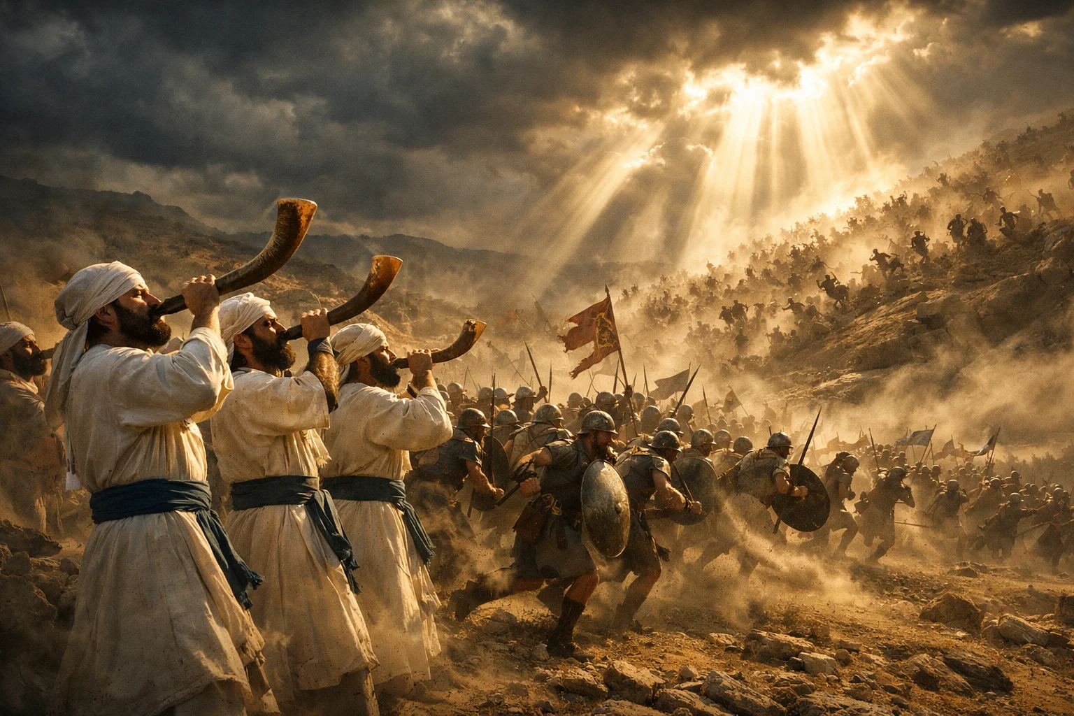 The Trumpets and the Turning of the Battle