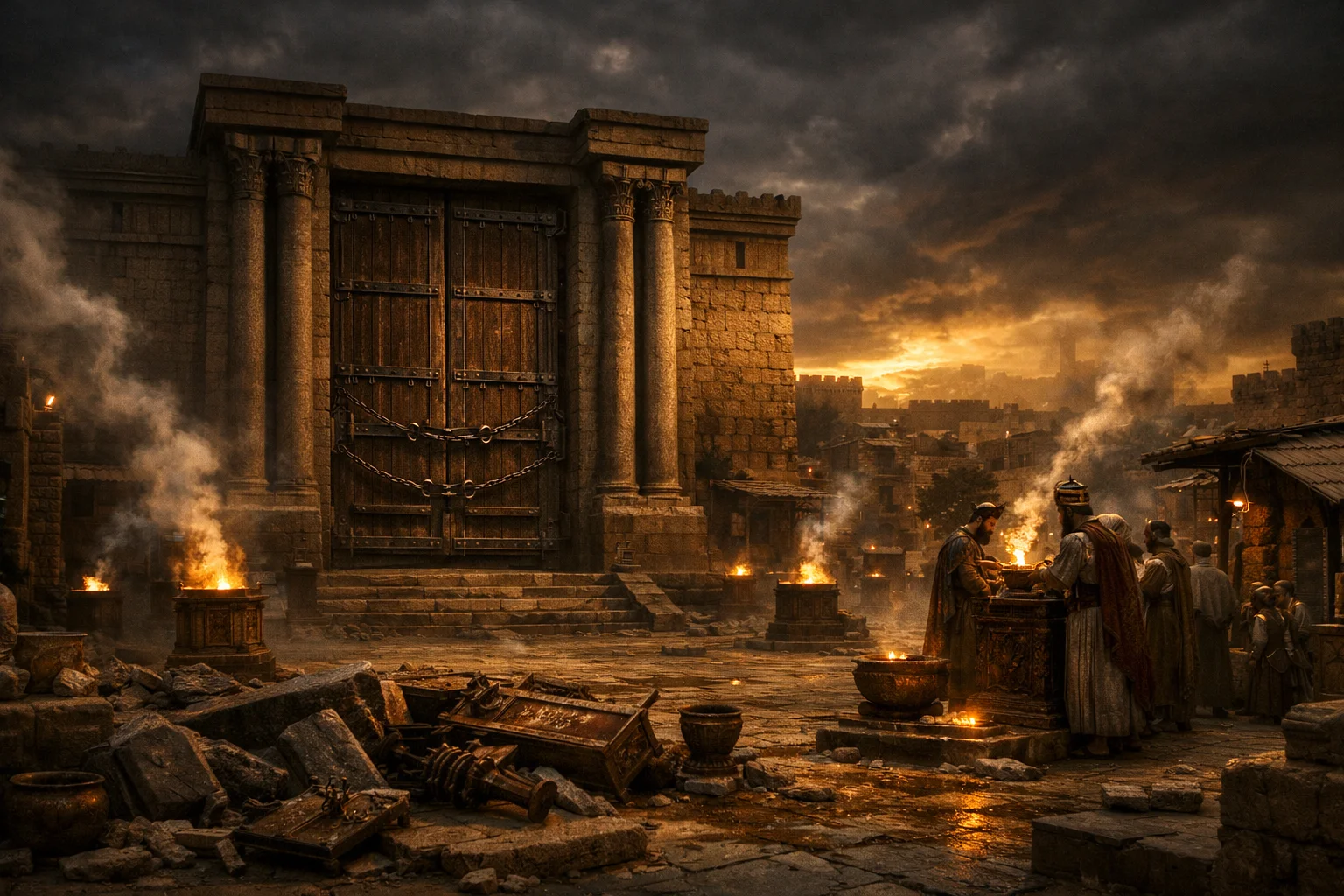 Ahaz Shuts the Temple Doors