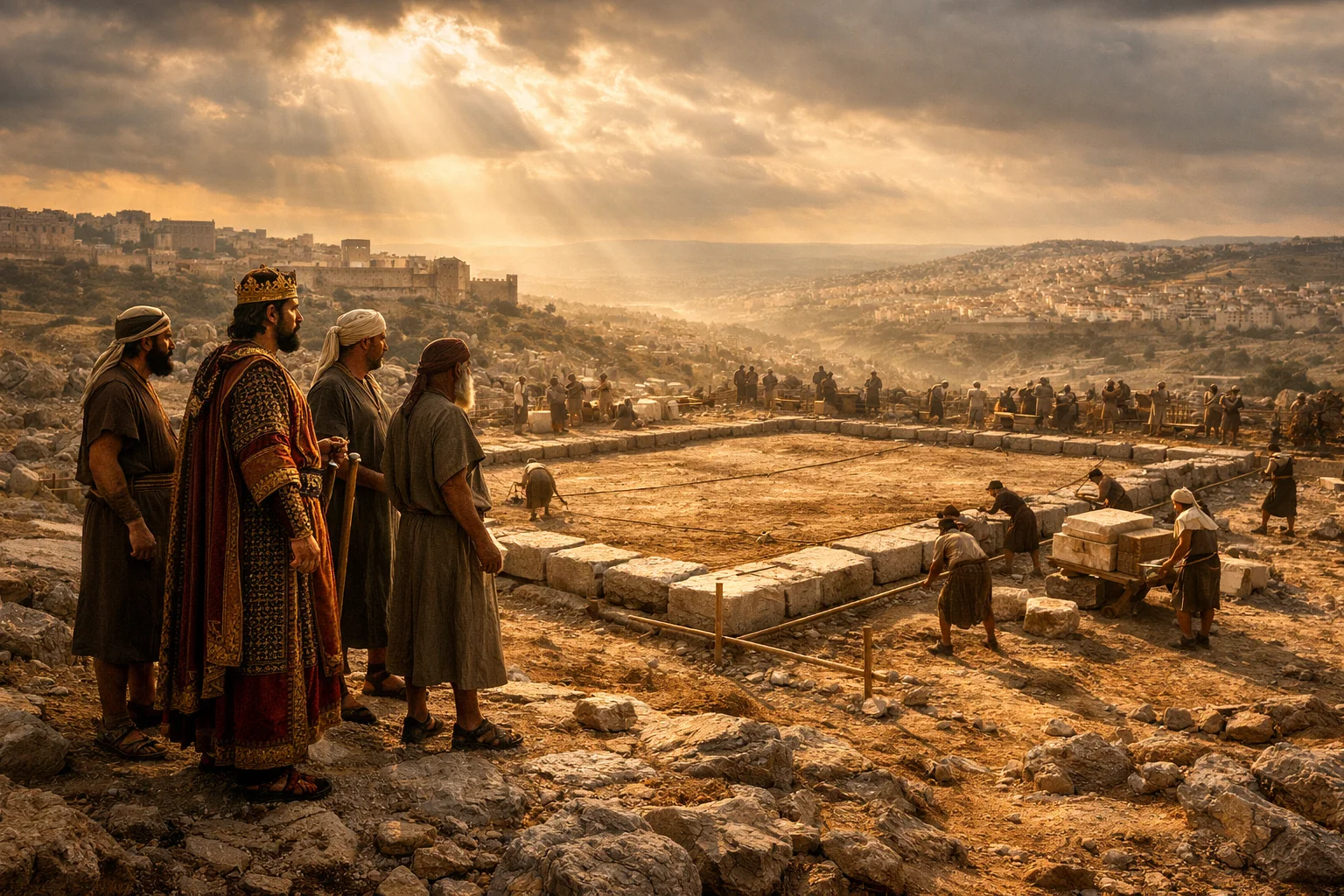 Solomon Begins the Temple on Mount Moriah