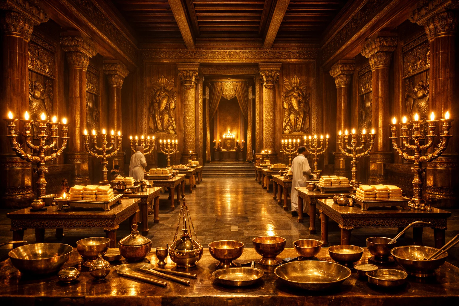 Golden Lampstands and Tables in the Temple
