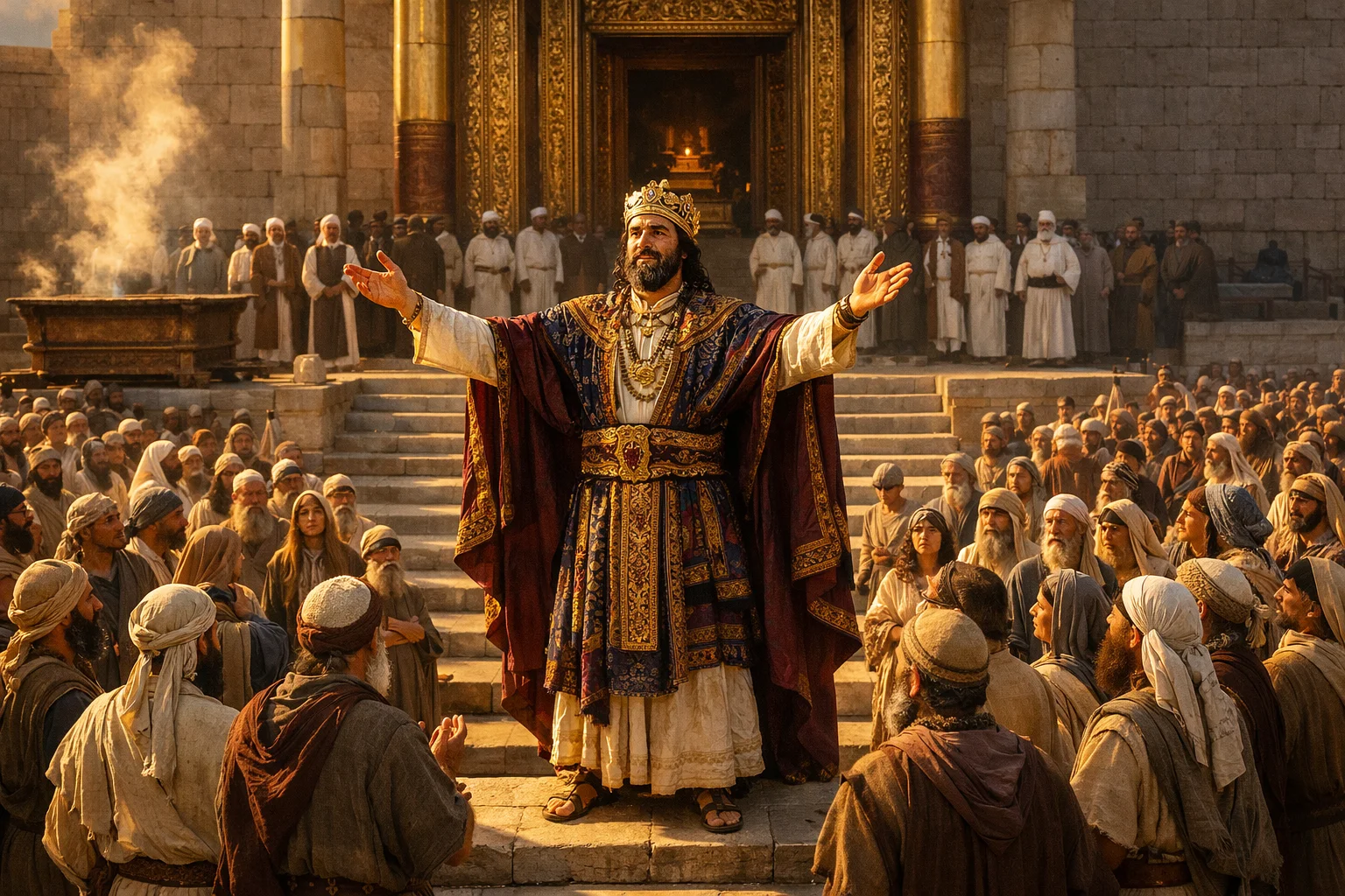 Solomon Turns and Blesses the Assembly