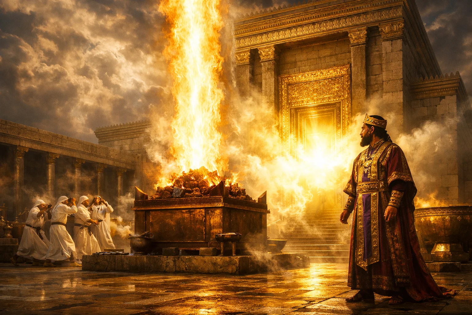 Fire from Heaven Fills the Temple