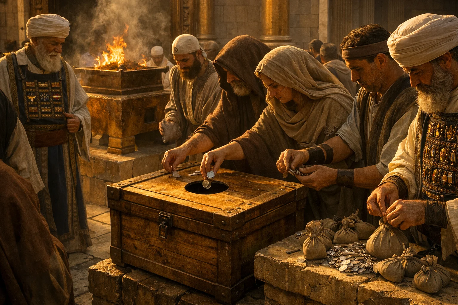 The Offering Chest Beside the Altar