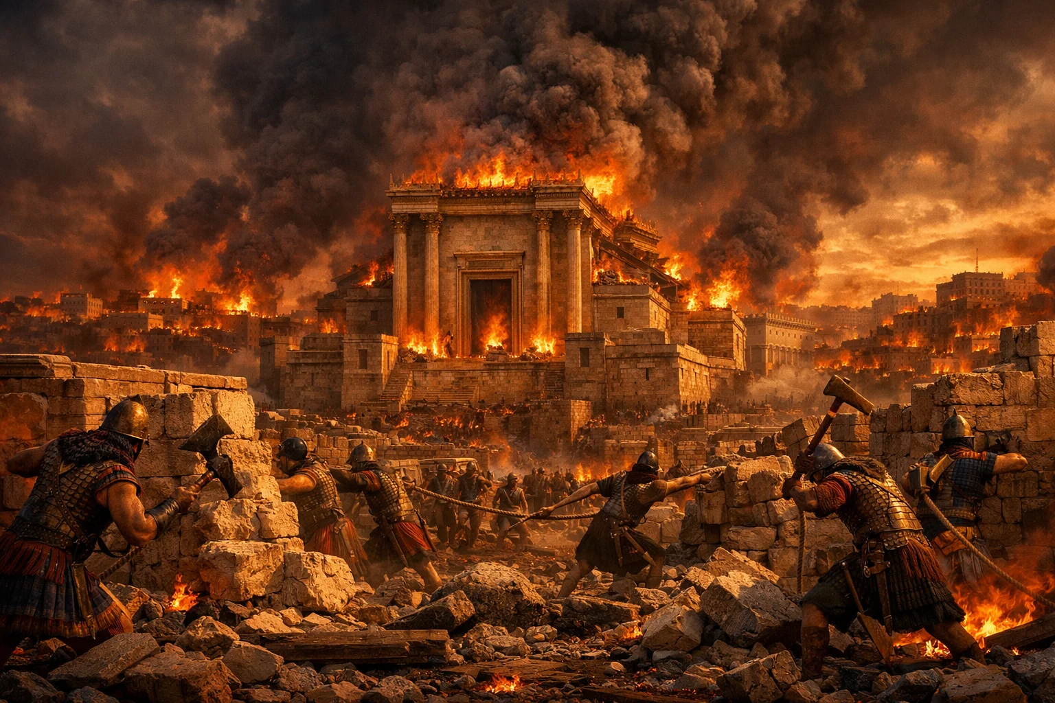 The Temple in Flames