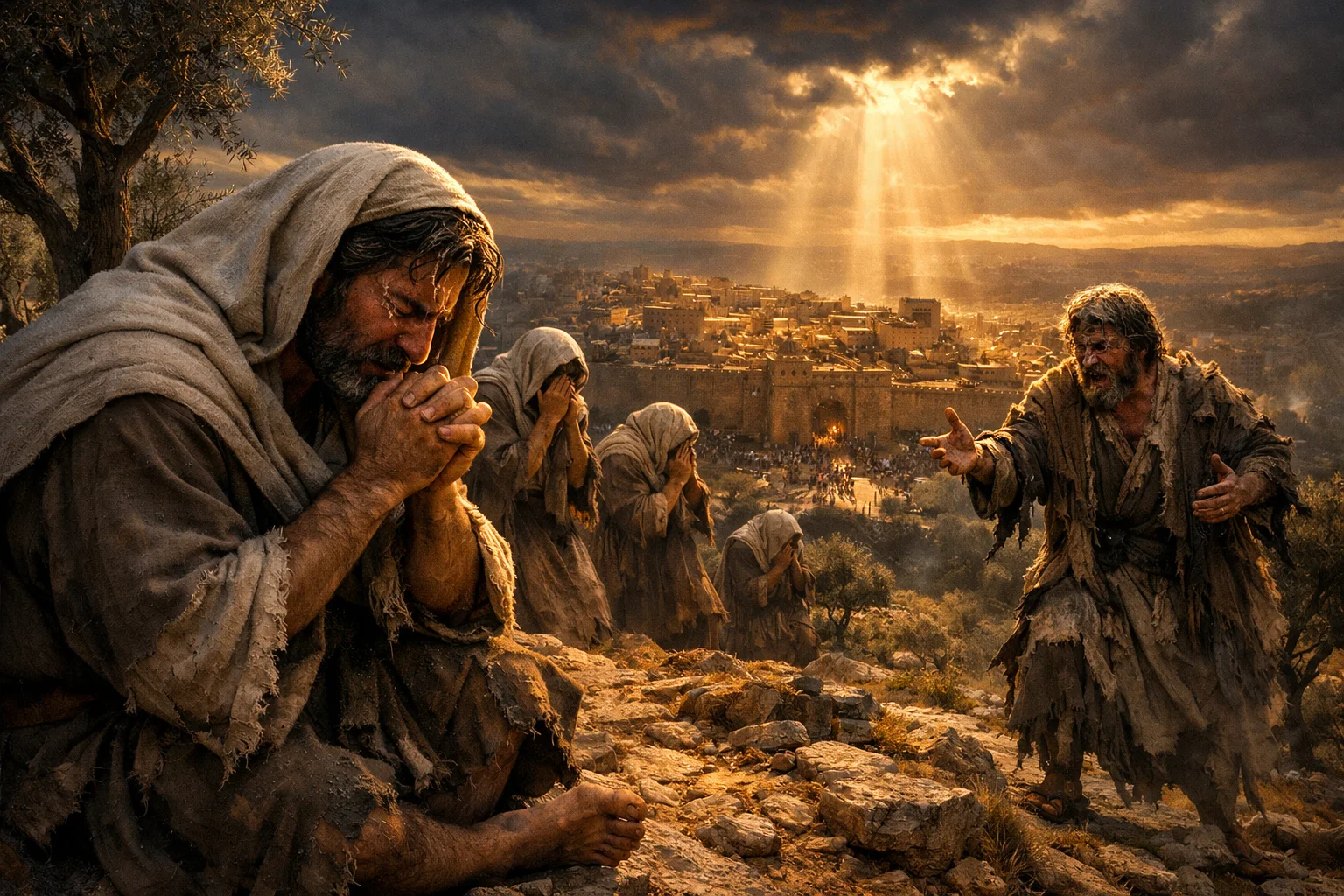 David Weeps on the Mount of Olives