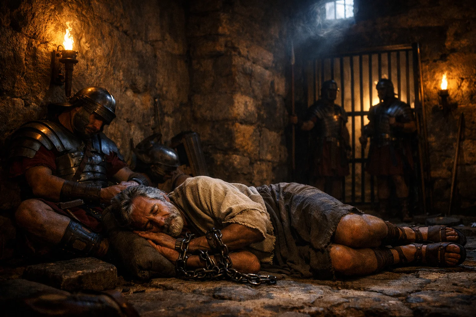 Peter Chained in the Prison Cell