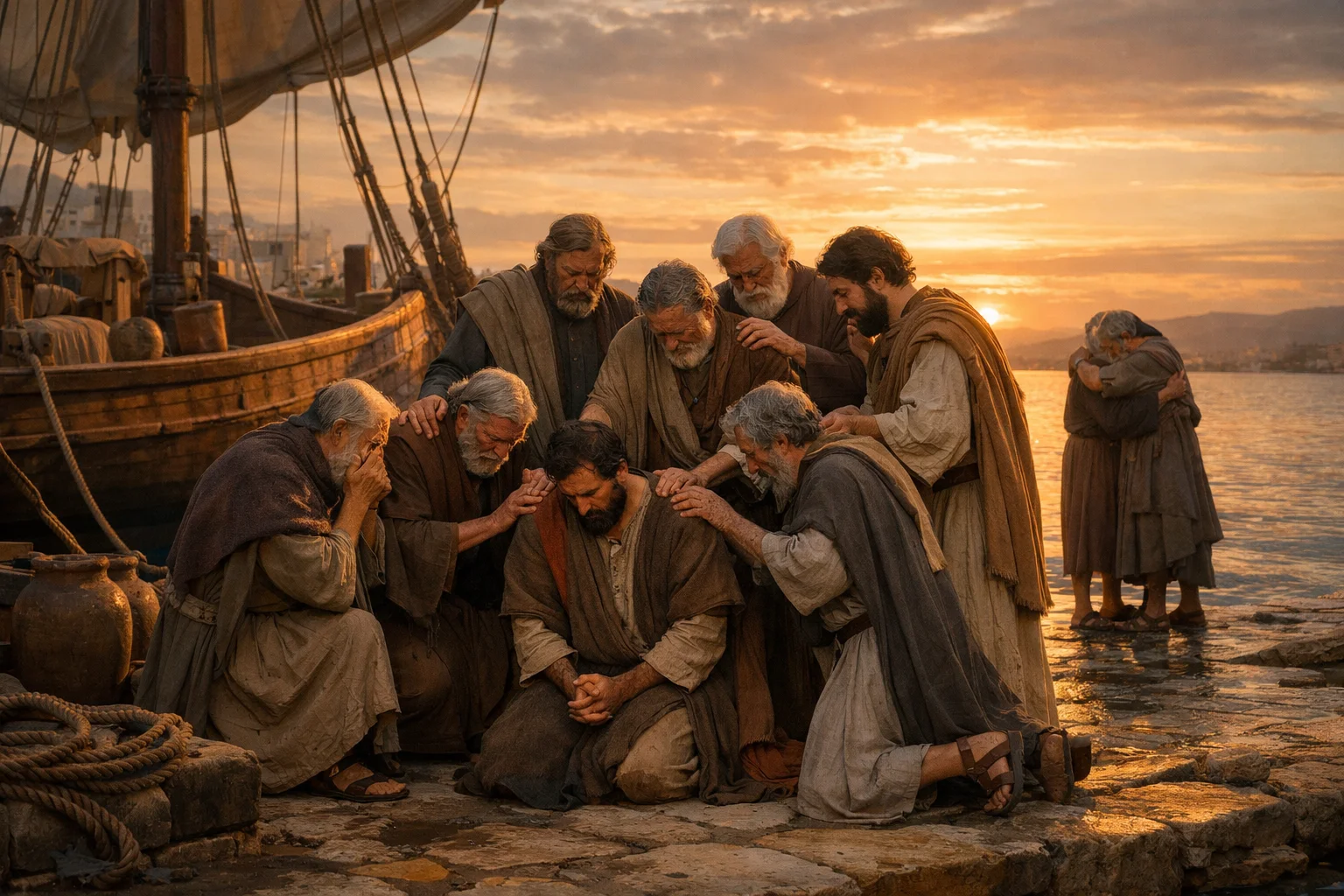 Tears and Farewell at the Shore