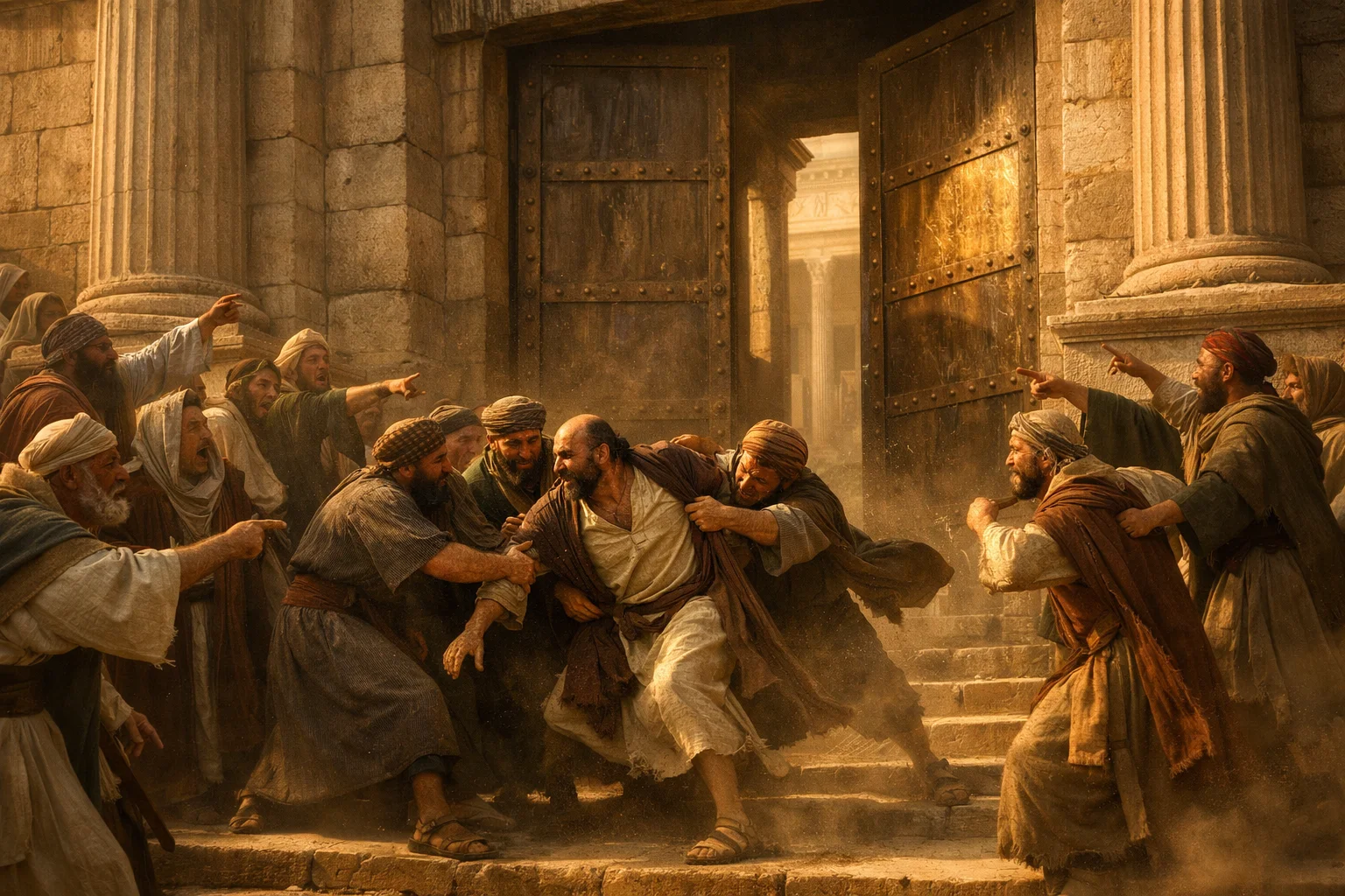 Paul Seized and Dragged from the Temple