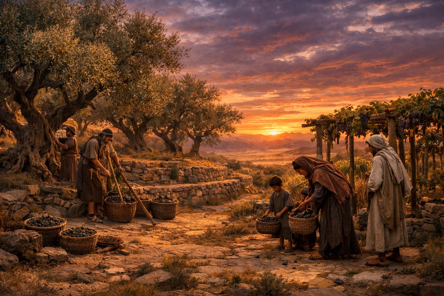 Olives and Grapes Left in Mercy