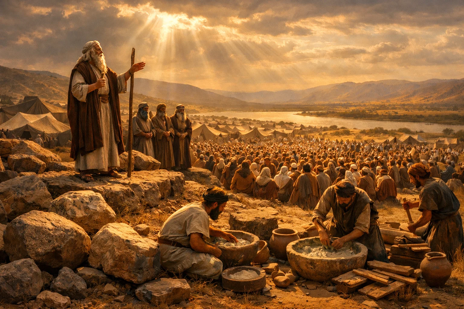 Moses Commands the Covenant Stones