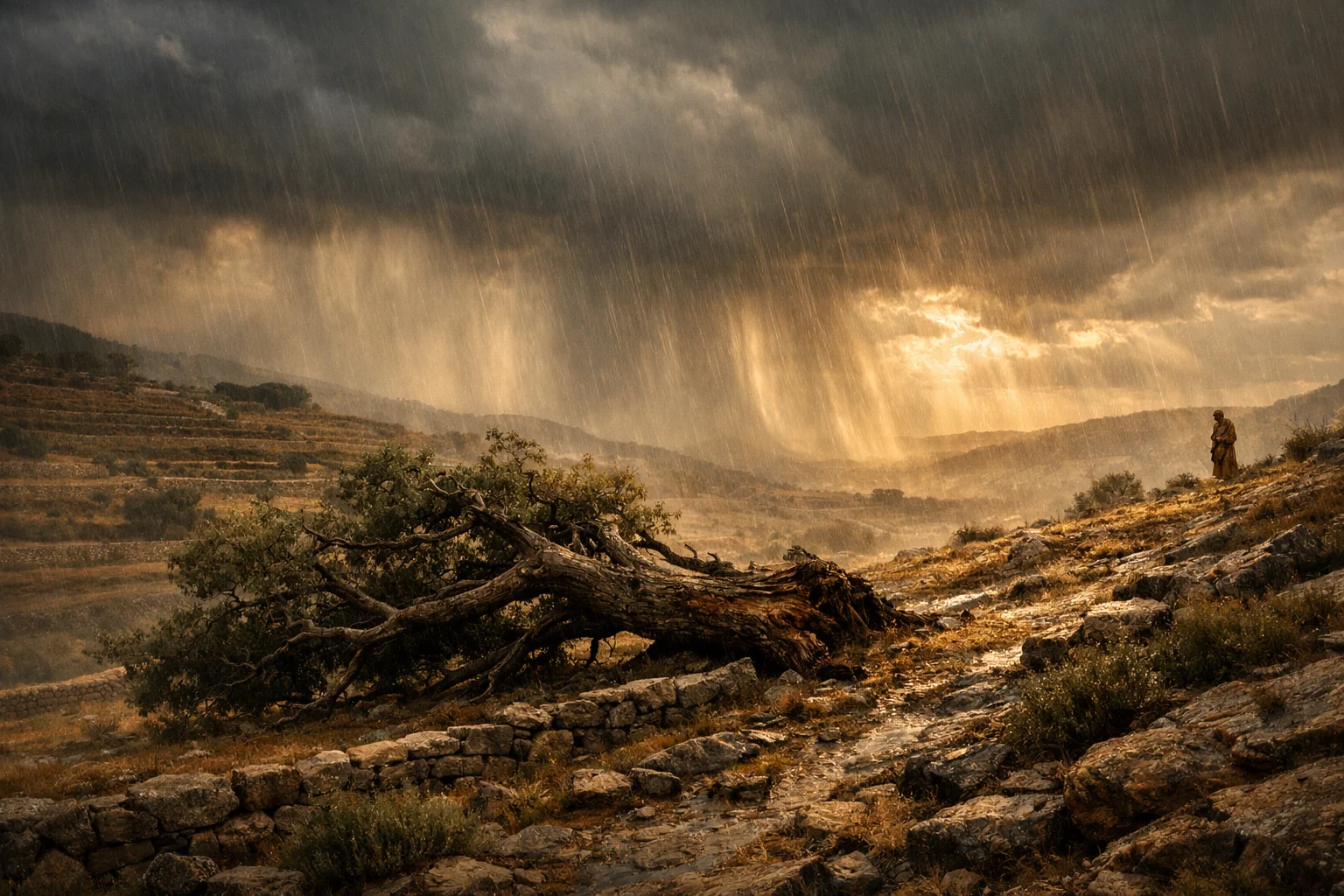 Rain Clouds and the Fallen Tree