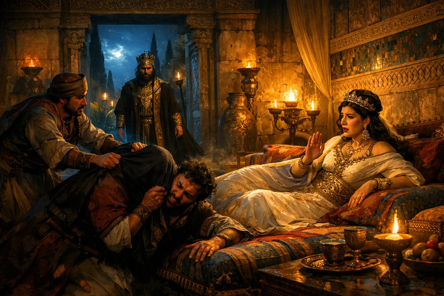 Haman Falls Before Esther