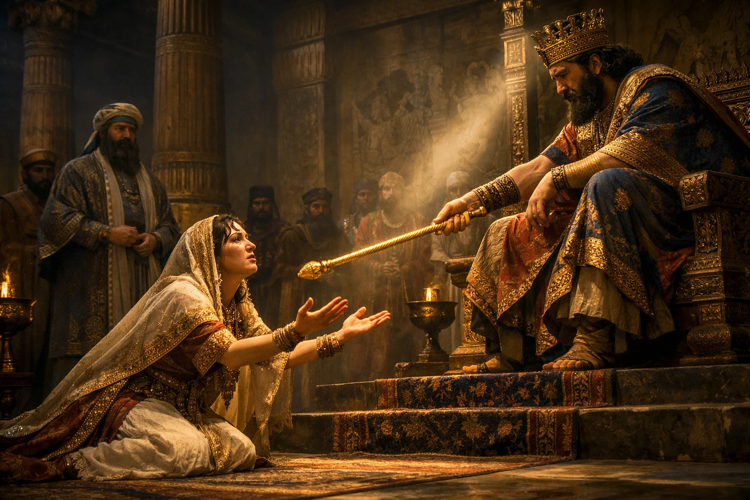 Esther Pleads at the King’s Feet