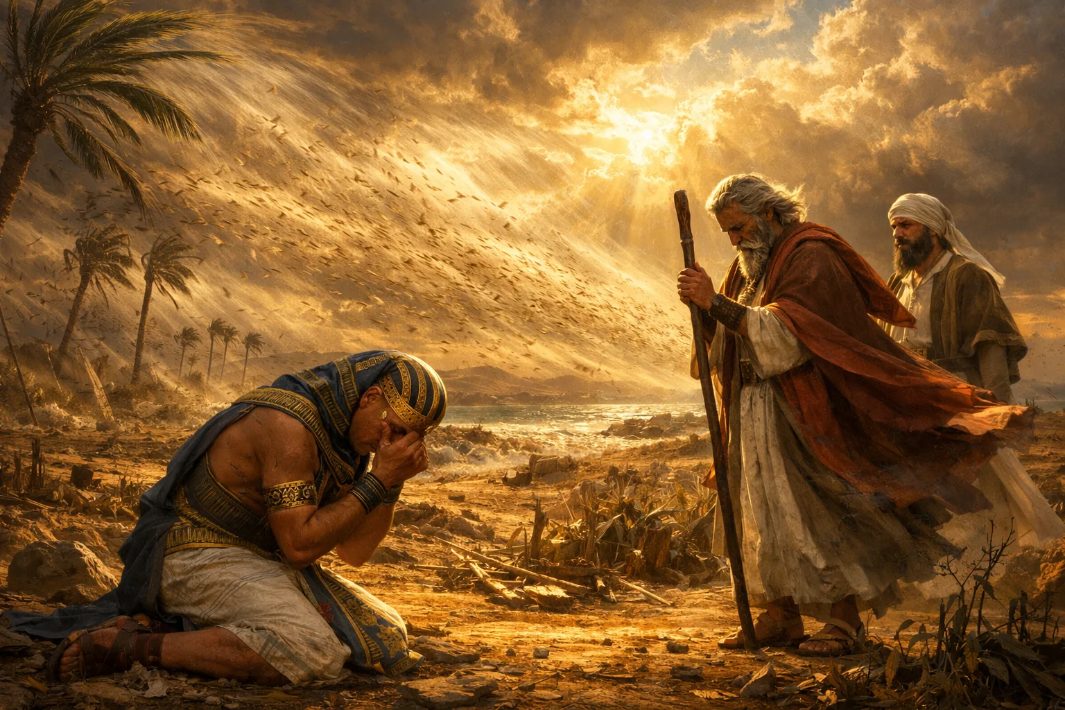 Pharaoh Pleads as the Locusts Depart