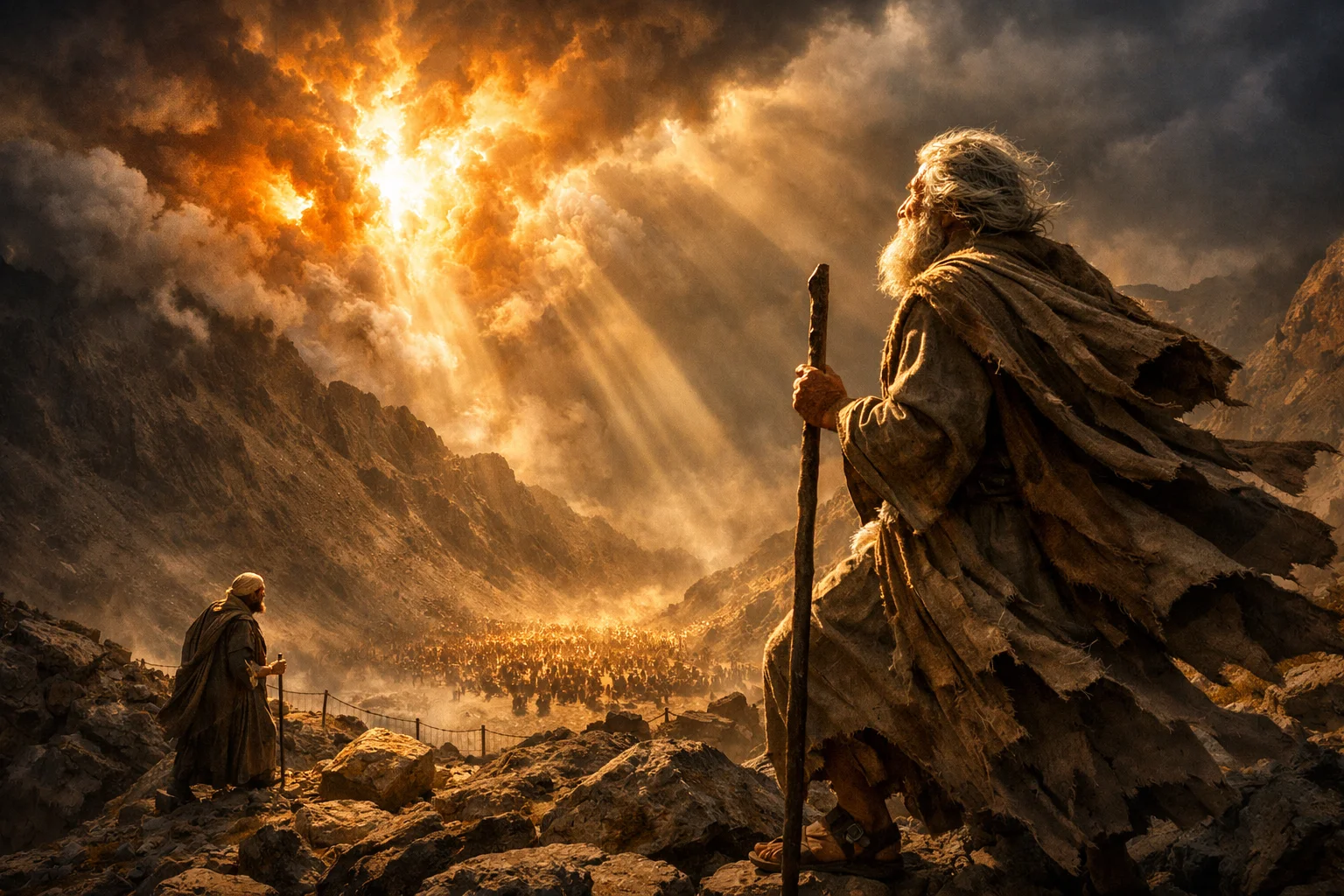 Moses at the Summit, Warning the People