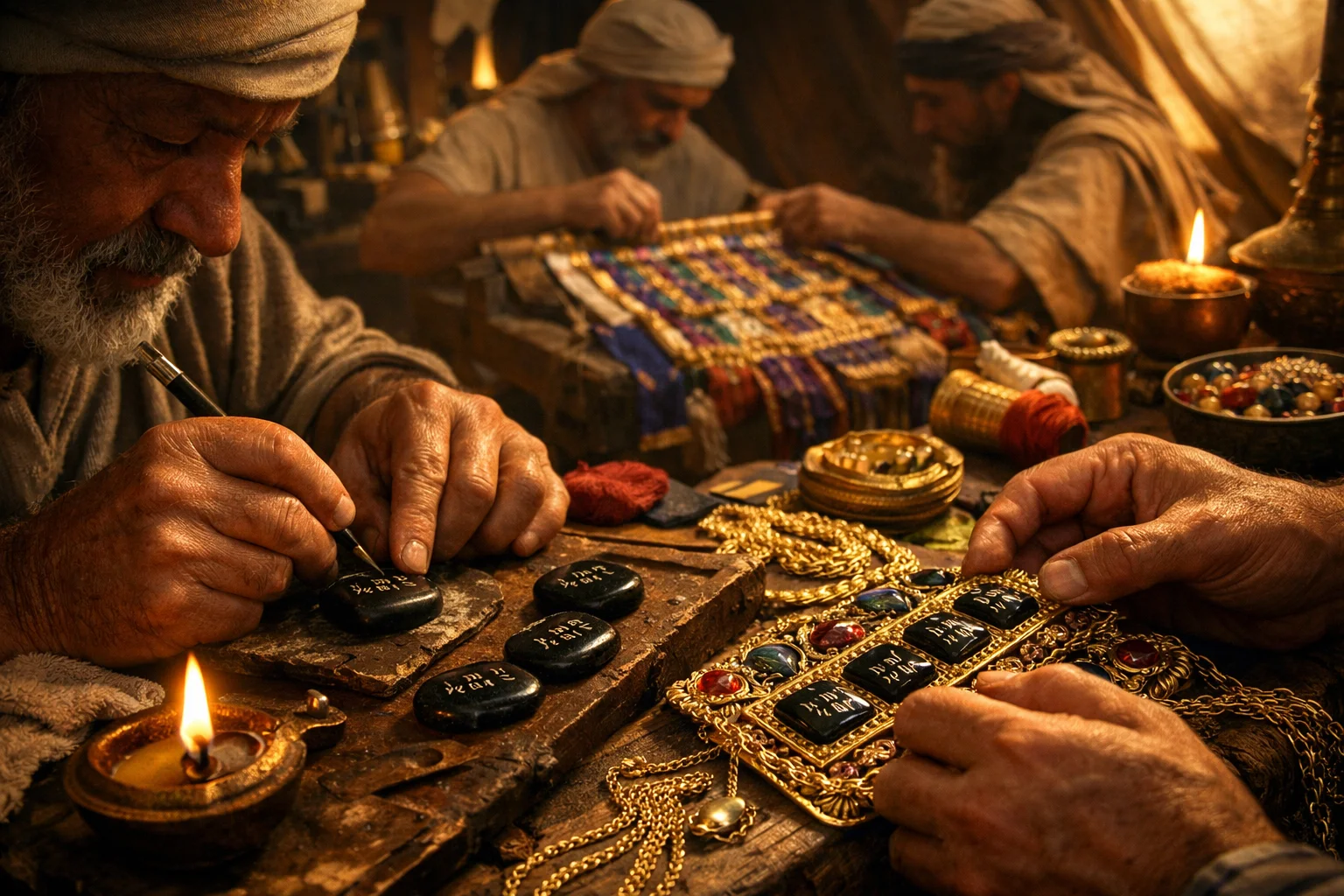 Crafting the Ephod and Onyx Memorial Stones