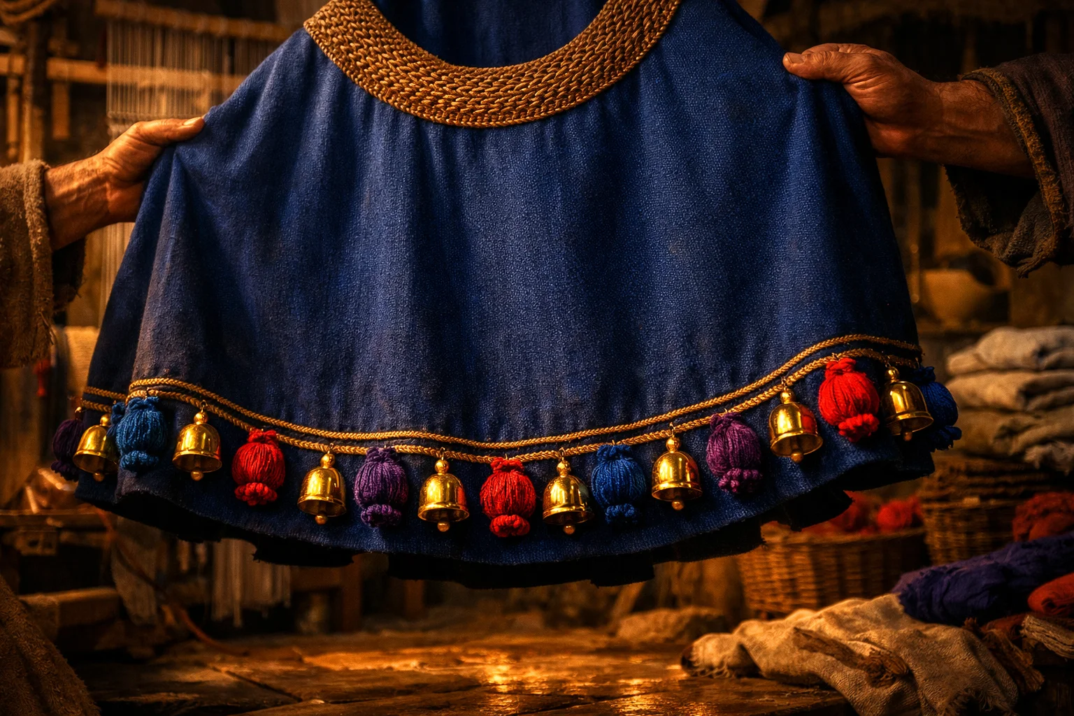 The Blue Robe with Bells and Pomegranates