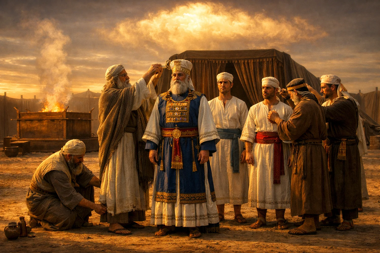 Aaron and His Sons Consecrated for Service