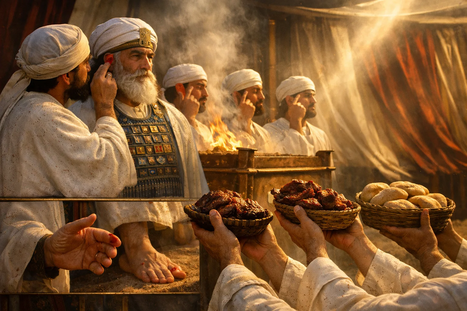 Blood on Ear, Thumb, and Toe