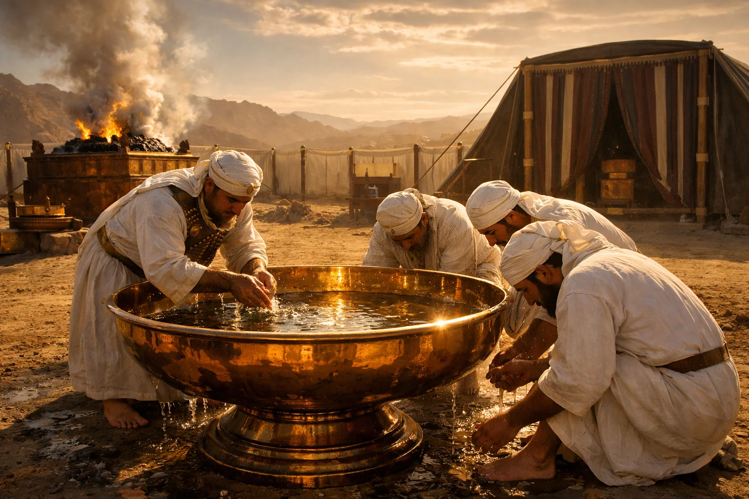 Washing at the Bronze Basin