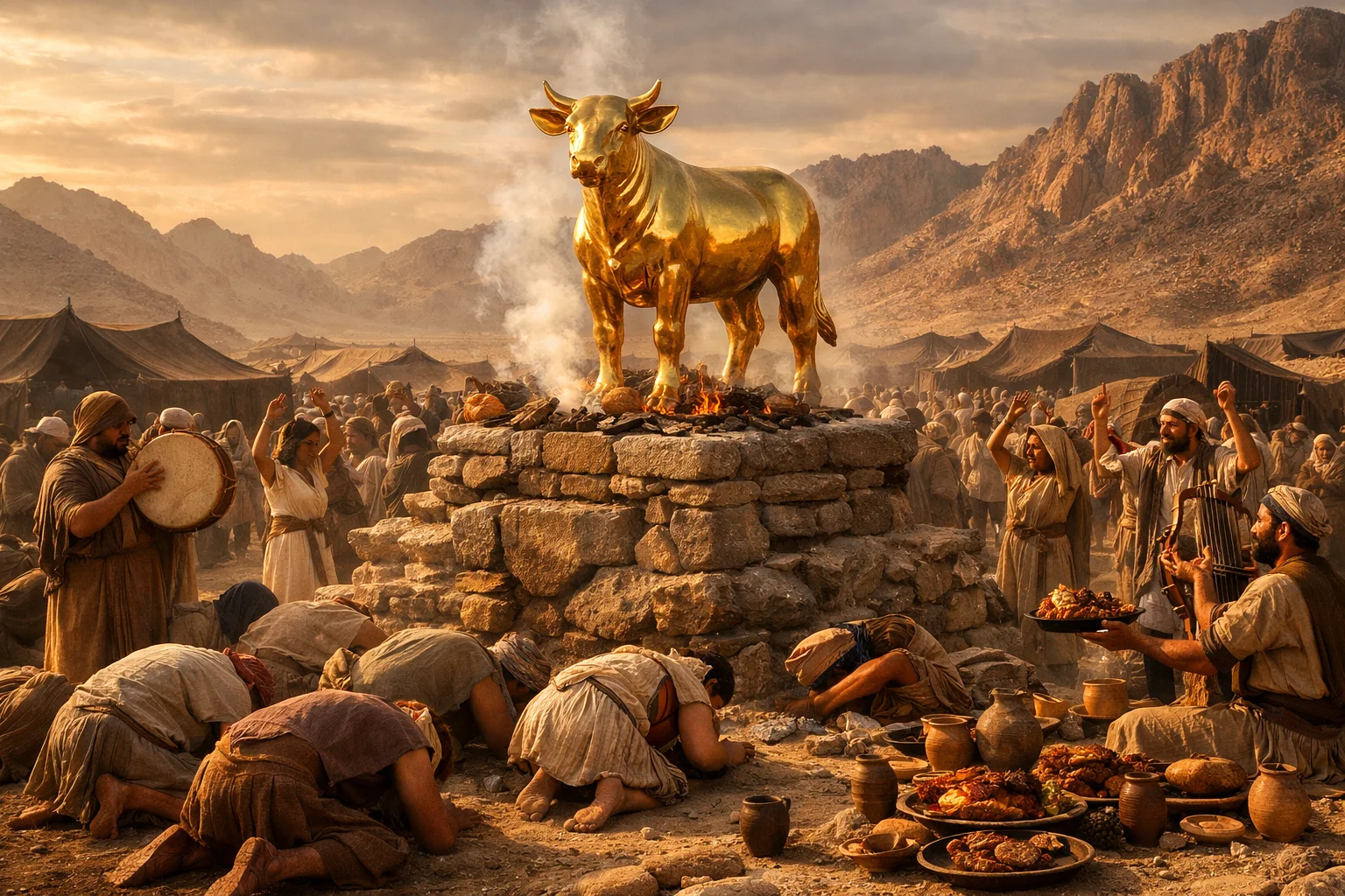 The Golden Calf Is Fashioned