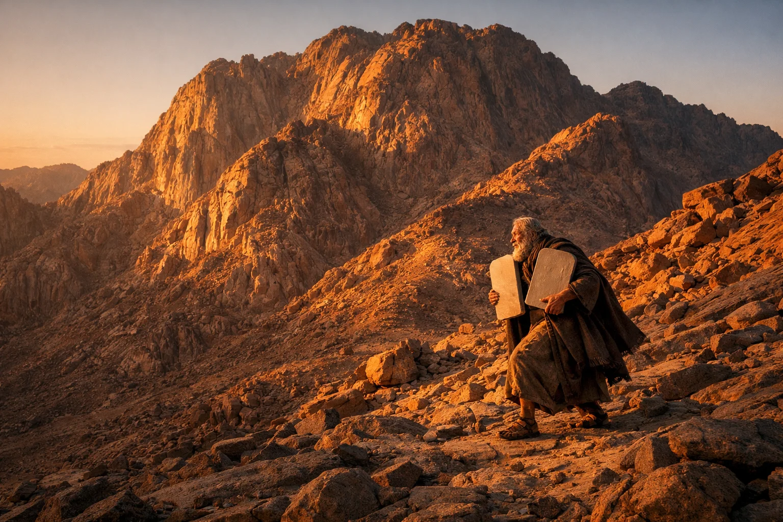 Moses Carves the New Tablets