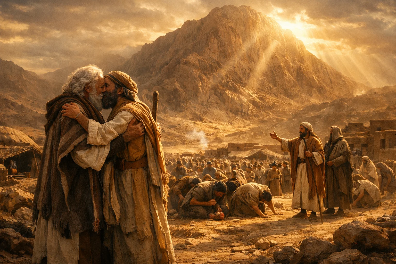 Aaron Meets Moses and Israel Worships