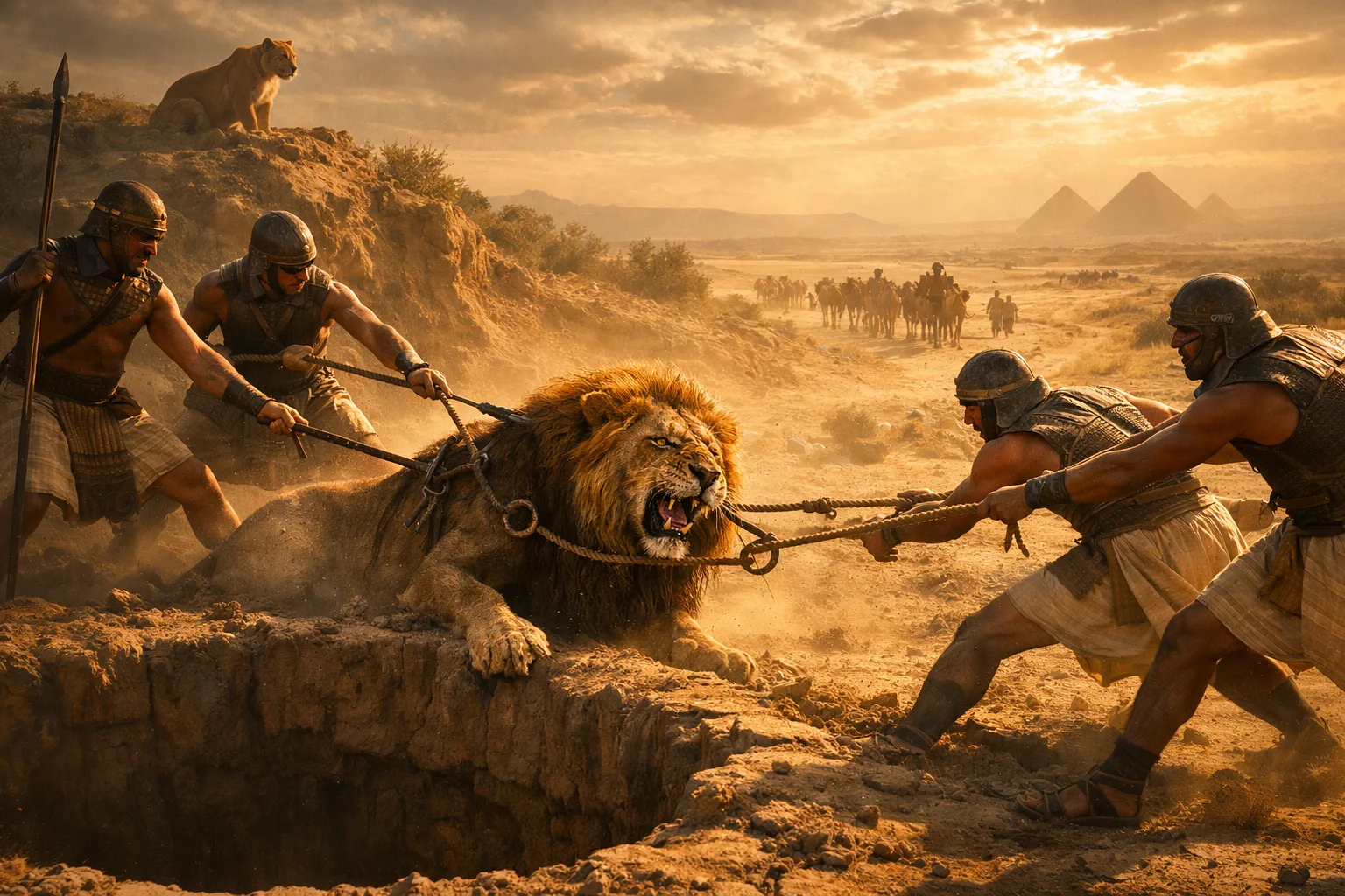 The First Lion Taken to Egypt