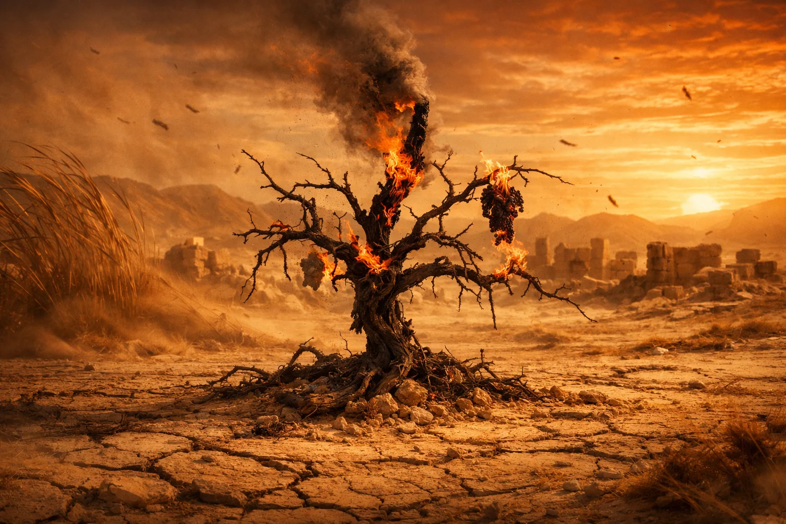 The Uprooted Vine in the Desert