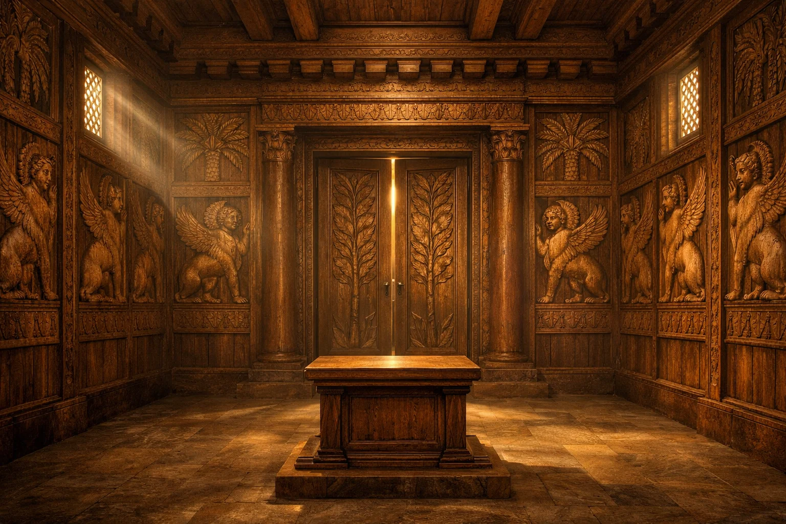 Cherubim, Palm Trees, and the Wooden Altar