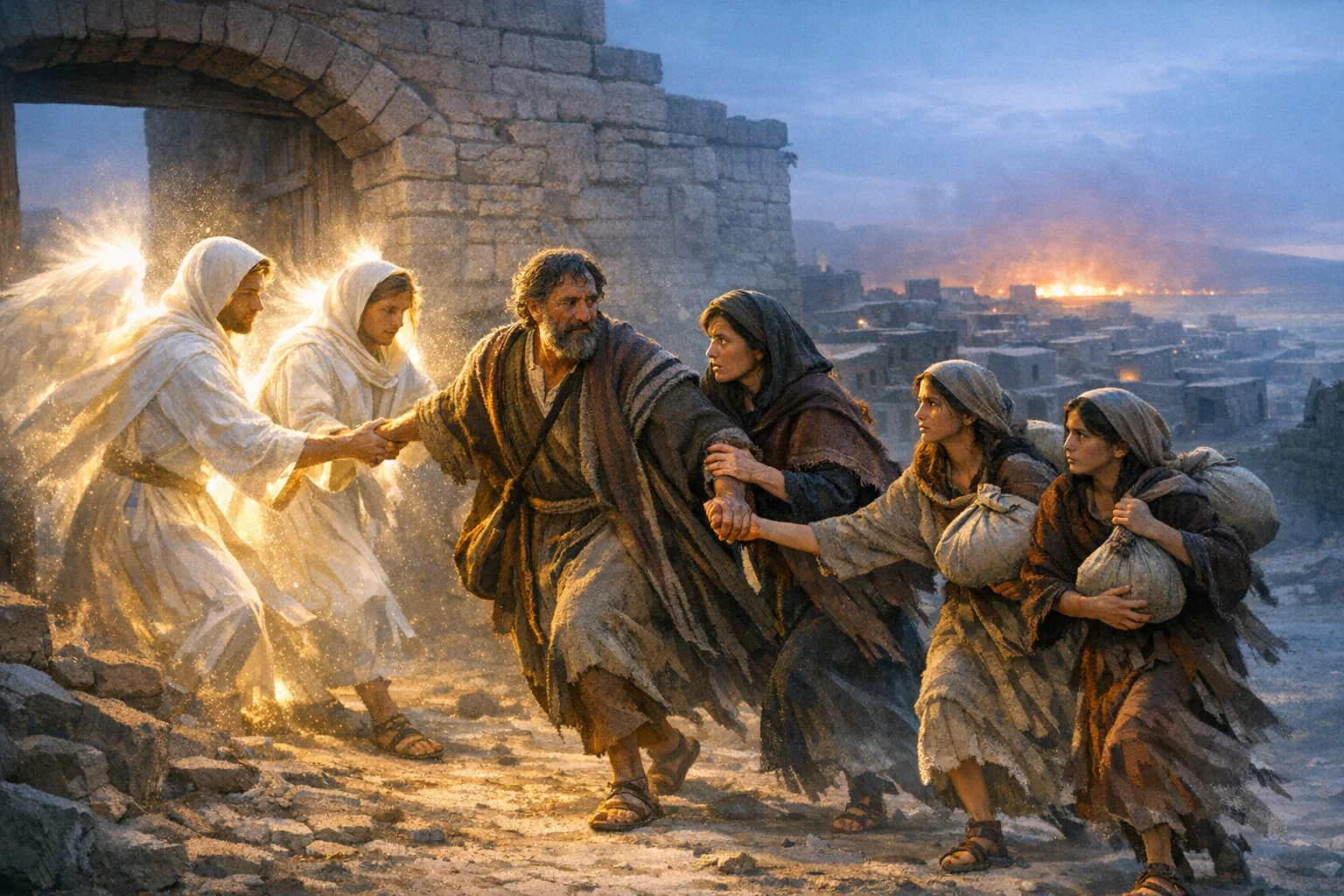 The Angels Urge a Hesitating Family