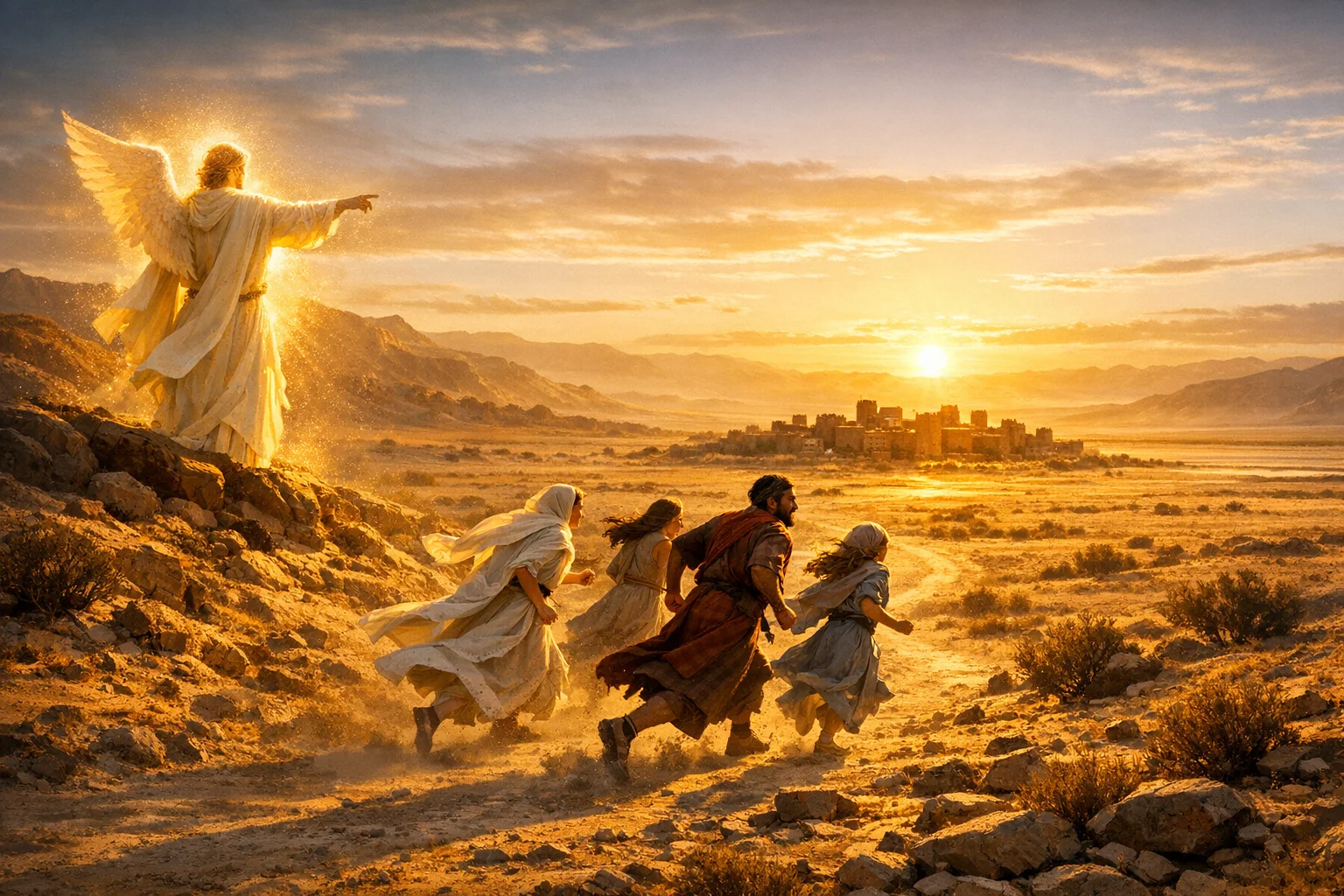 Flight Toward Zoar at Sunrise