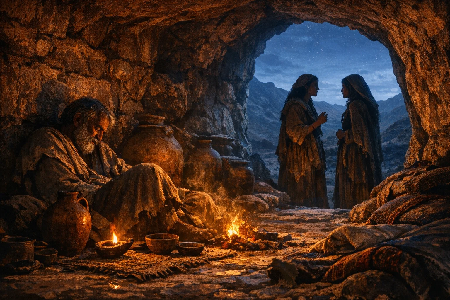 Lot and His Daughters in the Cave