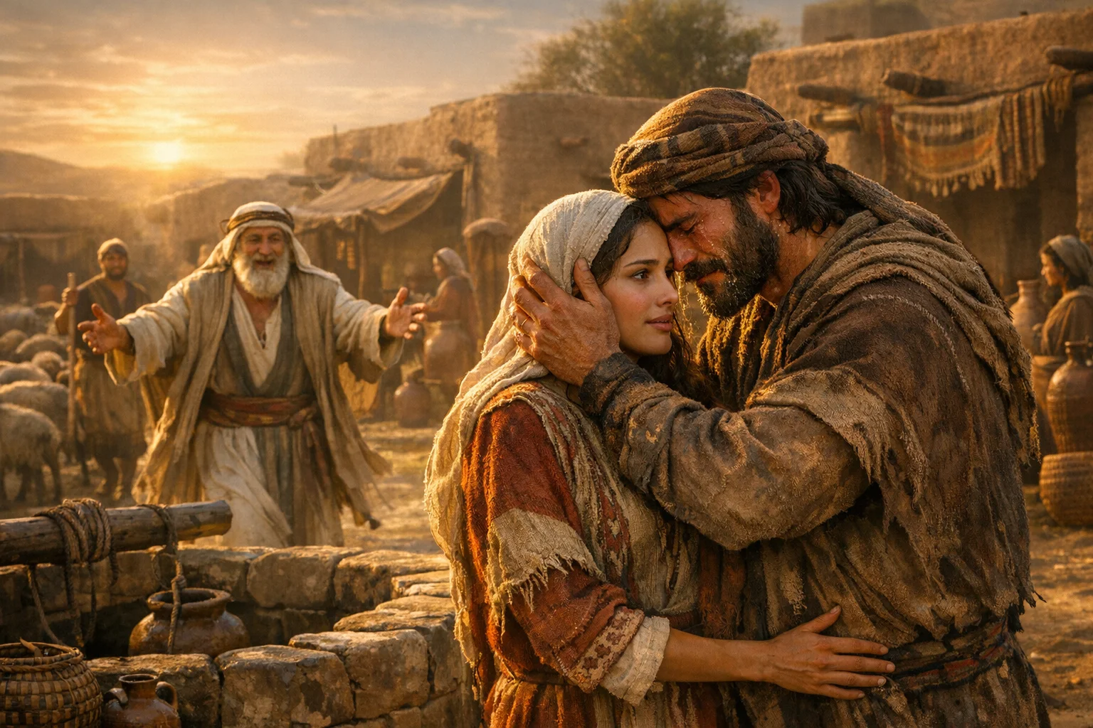 Jacob Weeps and Laban Welcomes Him