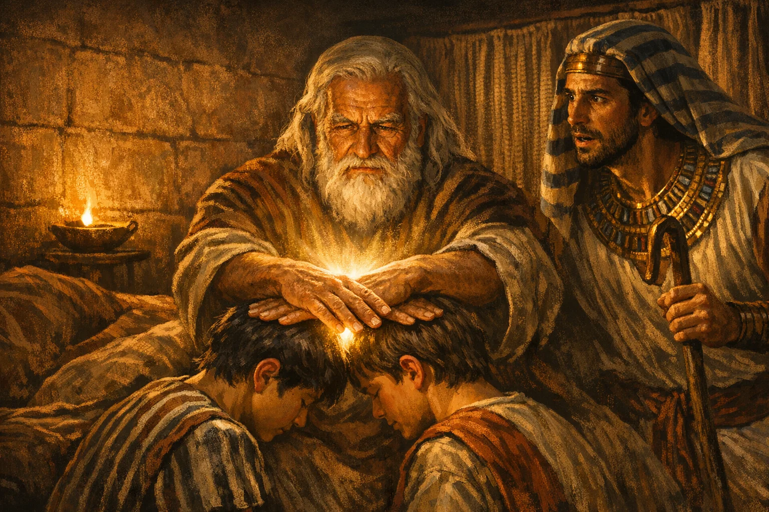 Jacob Crosses His Hands in Blessing